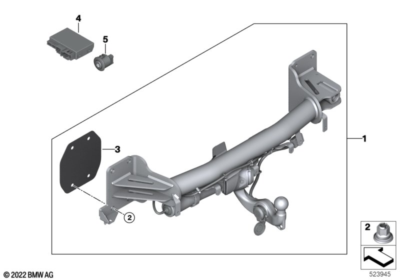 Hak holown. z głowicą elektr. składaną  (71_1287) dla BMW XM G09 XM SAC ECE