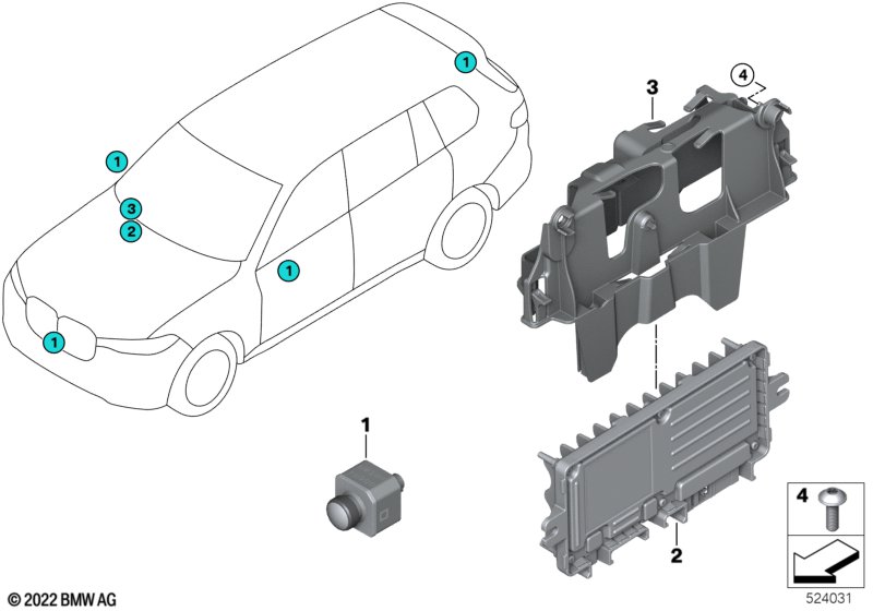Kamera Ultrasonic Automated Parking  (66_0726) dla BMW X6 G06 LCI X6 40iX SAC ECE