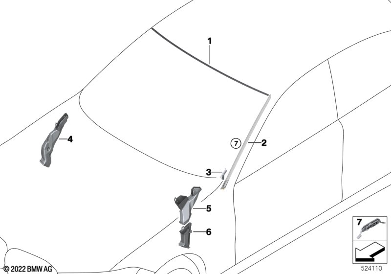 Przeszklenie elem. dod.  (51_B381) dla BMW i3L G28 BEV Saloon i3 eDrive40L Lim ECE