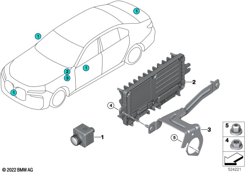 Kamera Ultrasonic Automated Parking  (66_0789) dla BMW 5' G60 520dX Lim ECE
