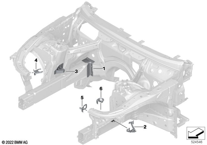 Konstrukcja przednia, uchwyt  (41_3925) dla BMW 7' G70 740iX Lim ECE