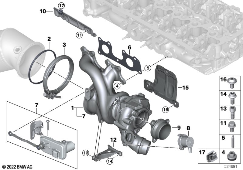 Turbosprężarka spalin  (11_9406) dla BMW X6 G06 LCI X6 40iX SAC ECE