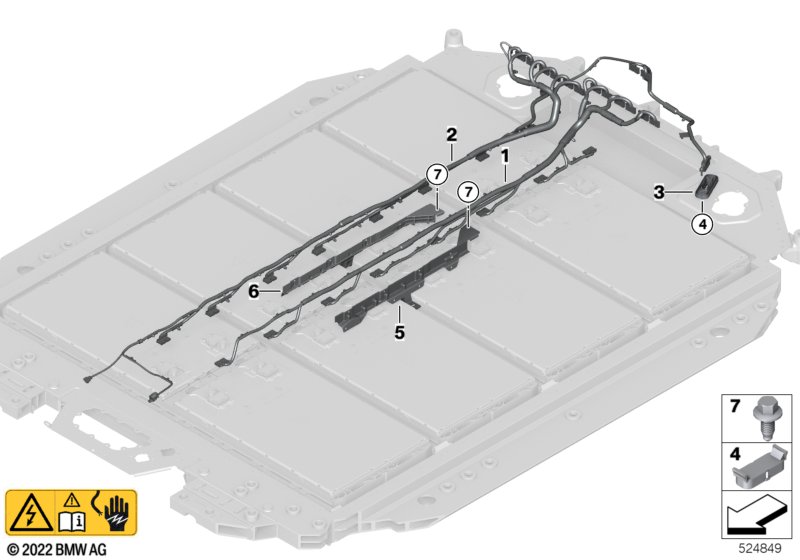 Wiązka przew. akum. wysokonap.  (61_8032) dla BMW i4 G26 Gran Coupé LCI i4 eDrive35 Gra ECE
