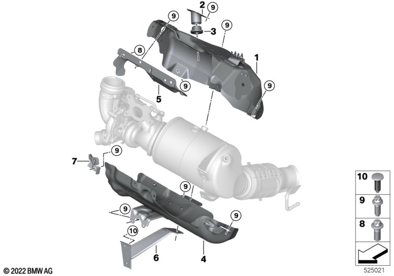 Turbosprężarka, osłona termiczna  (11_9072) dla BMW 2' U06 Active Tourer 230eX Act ECE