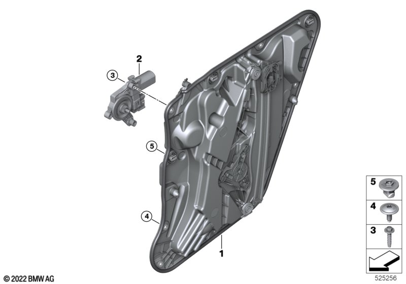 Mechanizm szyby drzwi tylnych  (51_B550) dla BMW X1 U11 X1 20dX SAV ECE