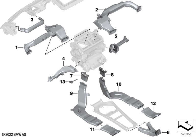 Kanał powietrza  (64_2754) dla BMW i4 G26 Gran Coupé i4 eDrive40 Gra ECE