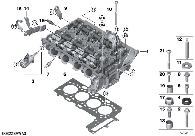 Głowica cylindrów/elementy dod.  (11_6377) dla BMW 5' G30 LCI 520i 1.6 Lim ECE