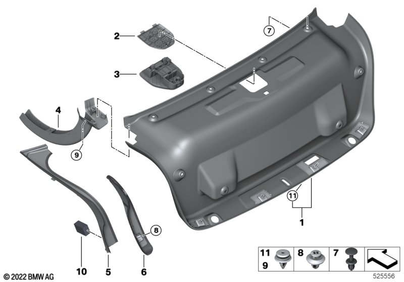 Obudowa pokrywy bagażnika  (51_A443) dla BMW 3' G20 320d Lim ECE