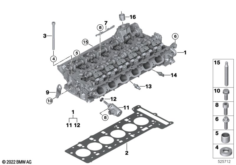 Głowica cylindrów/elementy dod.  (11_9380) dla BMW X6 G06 LCI X6 40iX SAC ECE