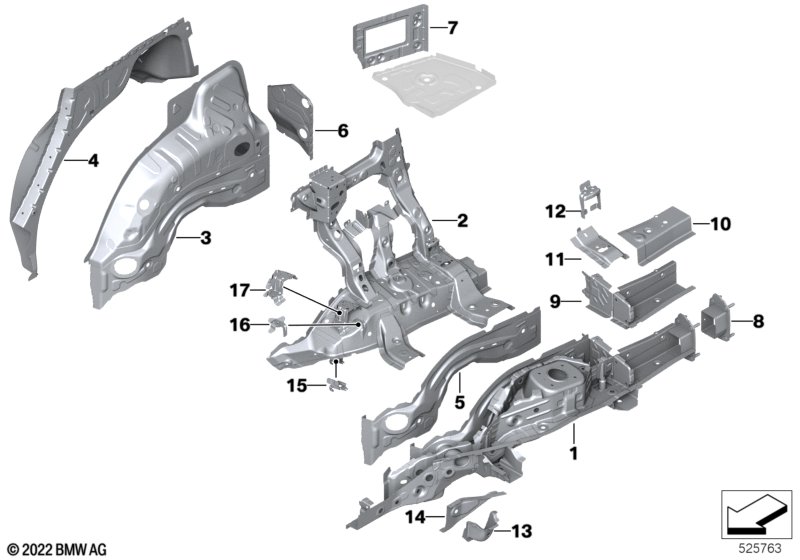 Wnęka koła tylna/elementy podłogi  (41_3999) dla BMW XM G09 XM SAC ECE