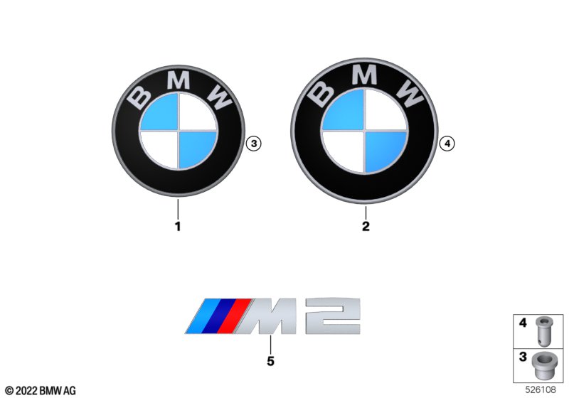 Emblematy / Ciągi napisów  (51_B647) dla BMW 2' G87 M2 M2 Cou ECE