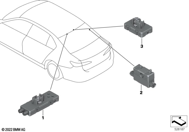 Poj.elem.wzmacn.antenowego Diversity  (65_3633) dla BMW 7' G70 i7 xDrive60 Lim ECE
