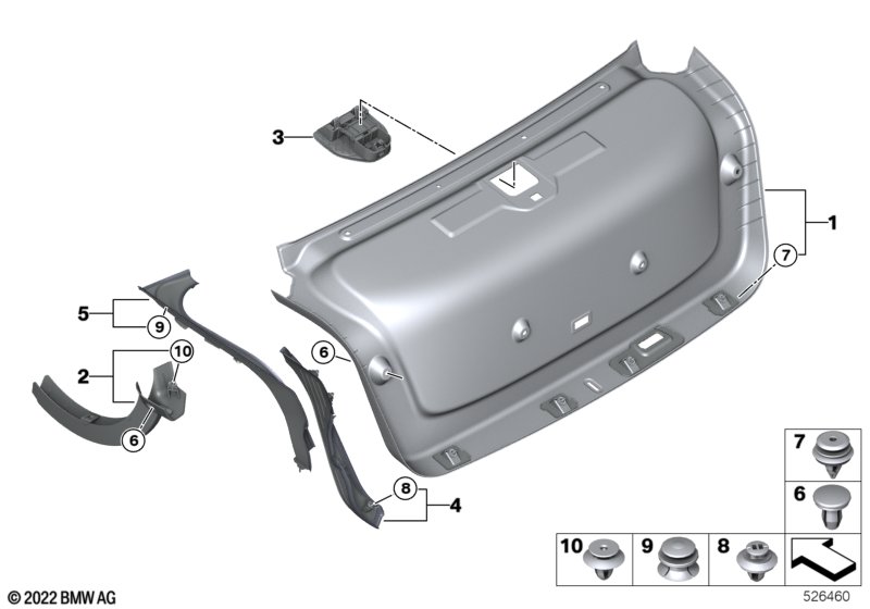 Obudowa pokrywy bagażnika  (51_B700) dla BMW 7' G70 i7 eDrive50 Lim ECE