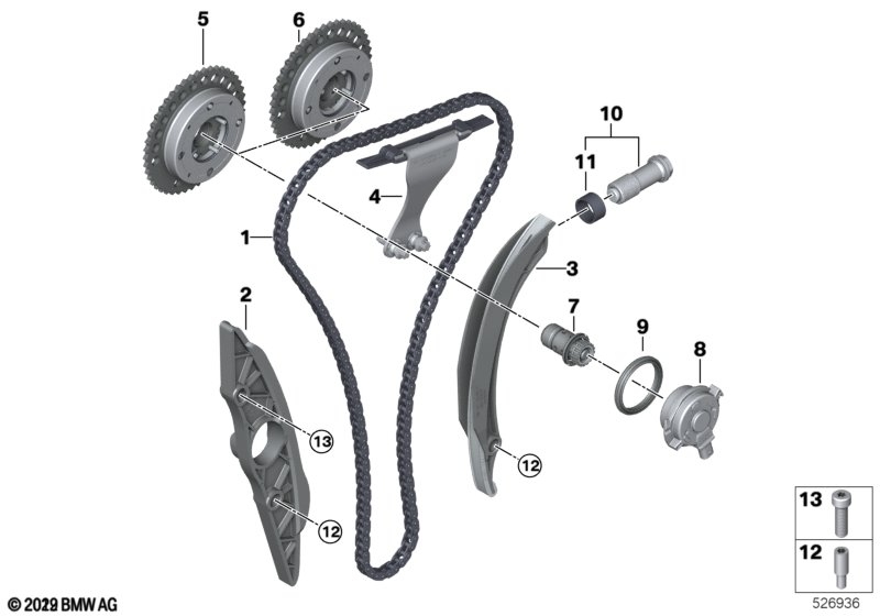 Mechanizm ster.-łańcuch sterujący  (11_7166) dla MINI Cabrio F57 LCI Cooper Cabrio ECE