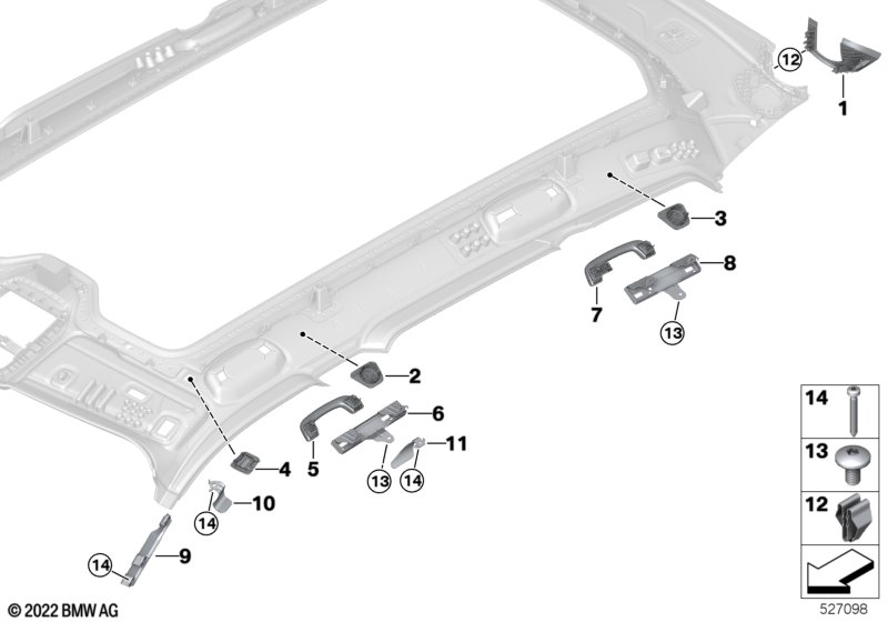 Elementy dod. podsufitki  (51_B758) dla BMW XM G09 XM SAC ECE