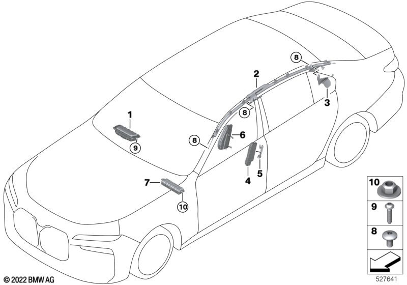 Poduszka powietrzna  (72_1005) dla BMW 7' G70 i7 M70 xDrive Lim ECE