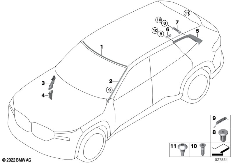 Przeszklenie elem. dod.  (51_B835) dla BMW XM G09 XM SAC ECE