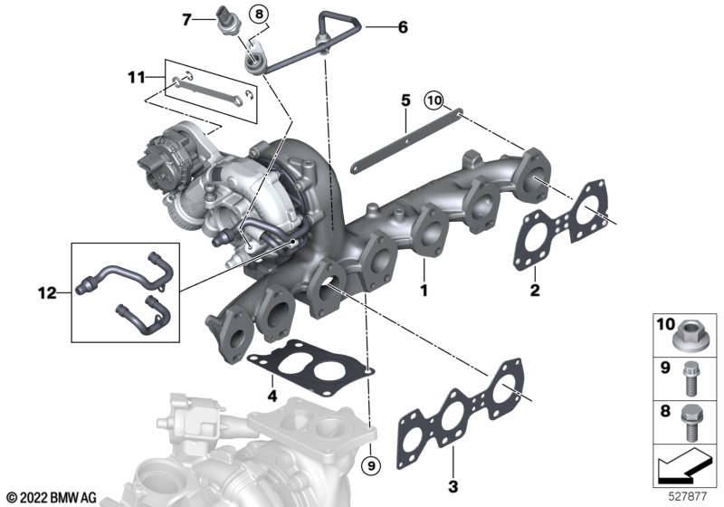 Turbosprężarka z kolektorem wylotowym  (11_8633) dla BMW 3' G21 M340dX Tou ECE