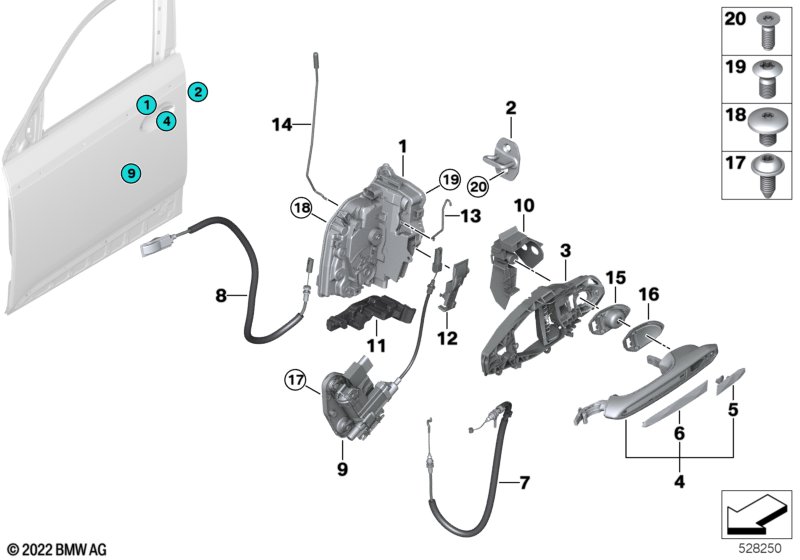 System zamykania drzwi z przodu  (51_B936) dla BMW XM G09 XM SAC ECE