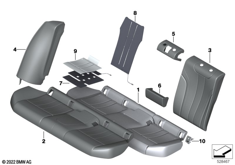 Siedz.tylne tapicerka i poszycie Lines  (52_4256) dla BMW 5' G30 518d Lim ECE