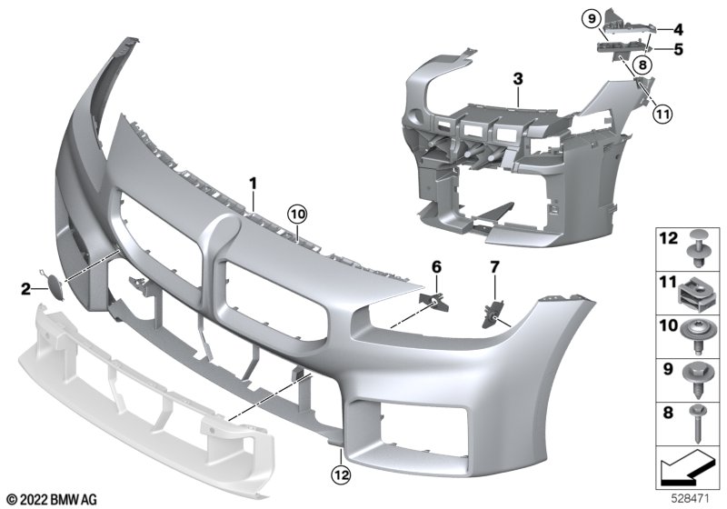 M Obudowa przednia  (51_B954) dla BMW 2' G87 M2 M2 Cou ECE