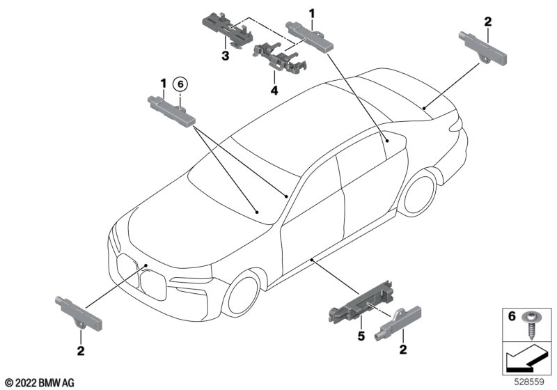 Poj. części anteny funkc. dost. komf.  (65_3634) dla BMW 7' G70 i7 M70 xDrive Lim ECE