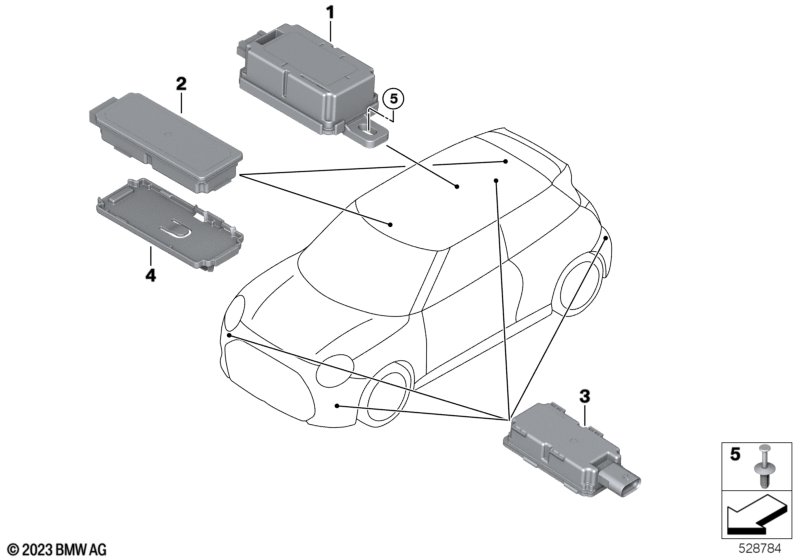 Odbiornik sygnałów fal radiowych pilota  (61_8749) dla MINI F65 Cooper C 5-drzwiowy ECE