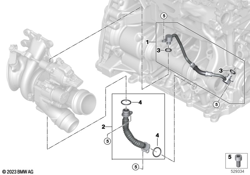 Podawanie oleju do turbosprężarki  (11_9577) dla BMW 5' G60 520i Lim ECE