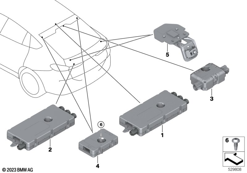 Poj.elem.wzmacn.antenowego Diversity  (65_3756) dla BMW X6 G06 LCI X6 30iX SAC ECE