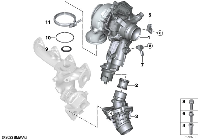 Turbosprężarka spalin  (11_9607) dla BMW 5' G61 520d Tou ECE