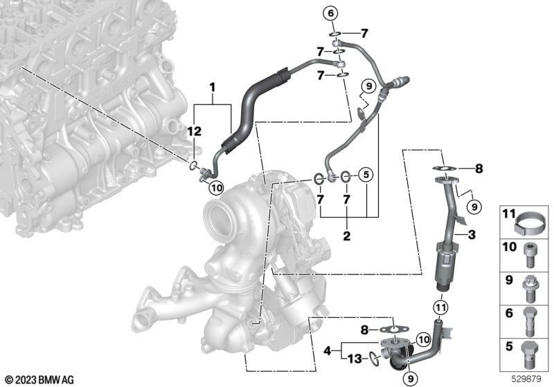 Podawanie oleju do turbosprężarki  (11_8871) dla BMW 2' U06 Active Tourer 218d Act ECE
