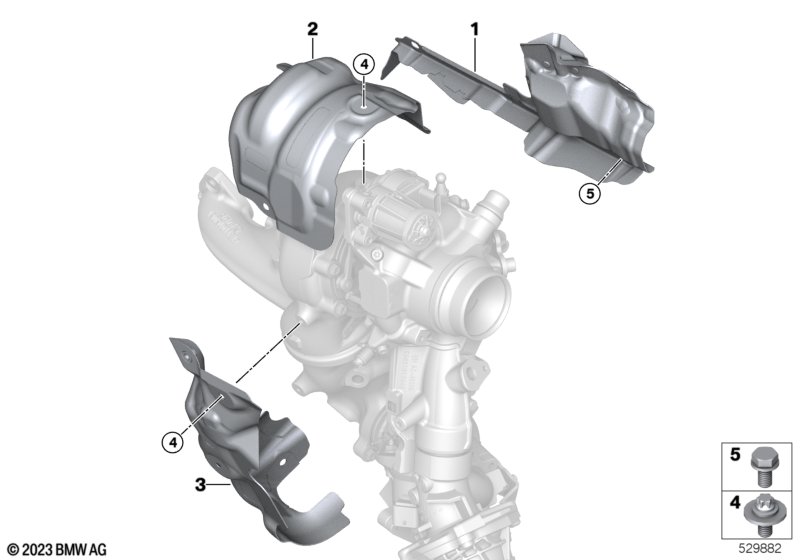 Turbosprężarka, osłona termiczna  (11_9609) dla BMW 5' G60 520dX Lim ECE