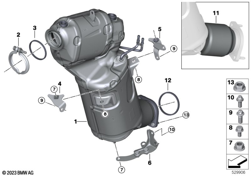 Katalizator/Przeciwpyłk. filtr paliwowy  (18_2073) dla BMW 5' G60 520dX Lim ECE