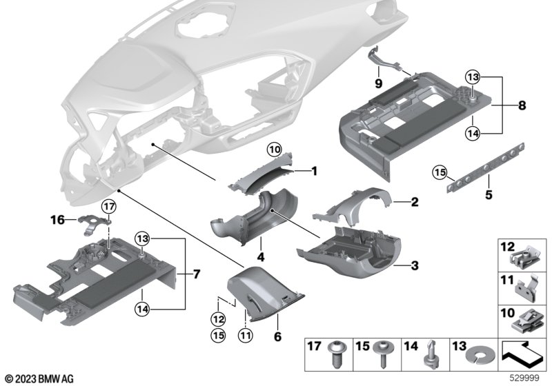 Elementy dod. tablicy przyrządów na dole  (51_9939) dla BMW Z4 G29 Z4 M40i Roa ECE