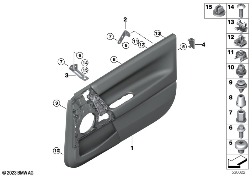 Tapicerka drzwi przednich  (51_C043) dla MINI Cooper J01 Cooper E 3-drzwiowy ECE