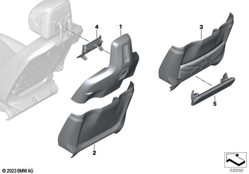 Ind. panel tylny przedniego fotela  (91_1785) dla BMW 7' G70 740iX Lim ECE