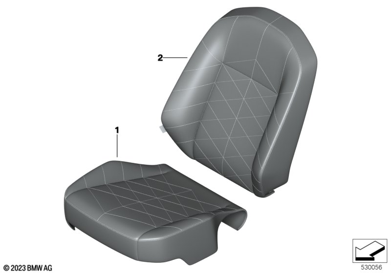 Ind. obicie fotela komfortowego z przodu  (91_1787) dla BMW 7' G70 760iX Lim ECE