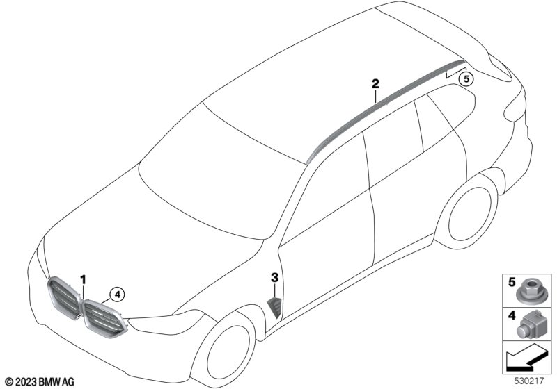 Zewnętrzne osłony / Kratka ozdobna  (51_C058) dla BMW X5 M F95 LCI X5 M Comp. SAV ECE