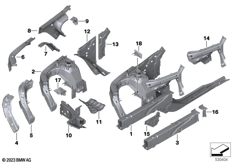 Wnęka koła/łoże silnika  (41_2787) dla BMW X3 G01 X3 20iX SAV ECE