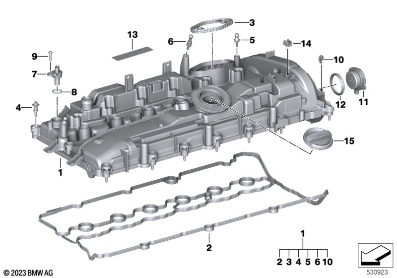 Pokrywa głowicy/elementy dod.  (11_7864) dla BMW TMC Supra LCI Supra M40i Cou ECE
