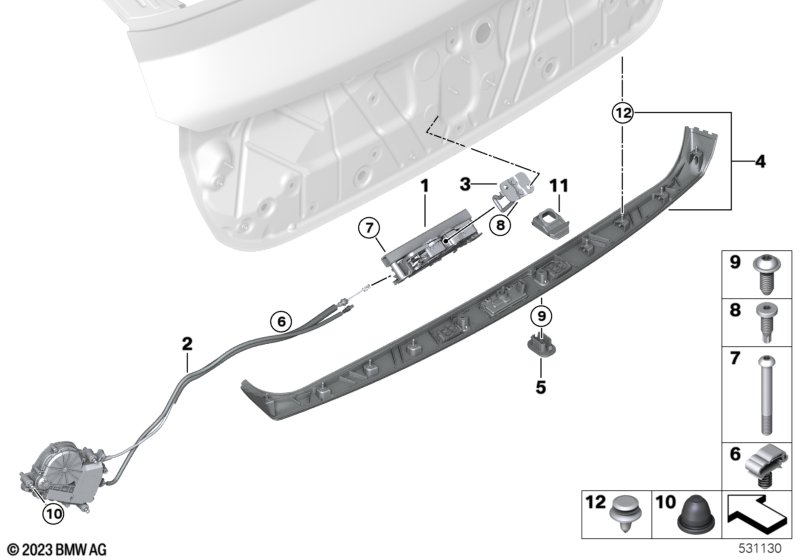 System zamykania tylnej klapy  (41_4206) dla BMW X6 G06 LCI X6 40iX SAC ECE