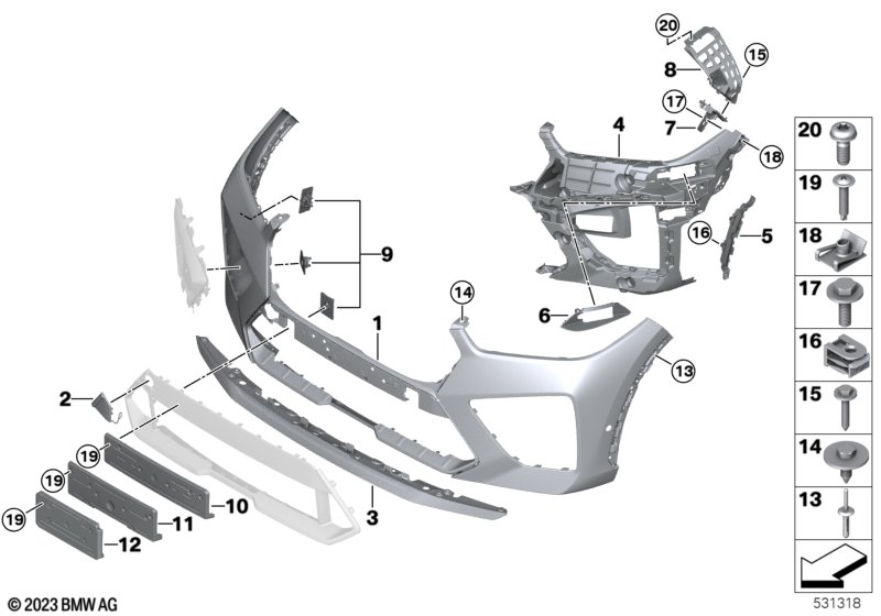 M Obudowa przednia  (51_C113) dla BMW X6 M F96 LCI X6 M Comp. SAC ECE