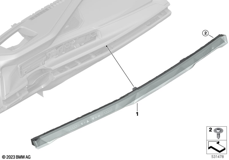 Deska rozdzielcza z panelem dotykowym  (61_8390) dla BMW 7' G70 740i Lim ECE