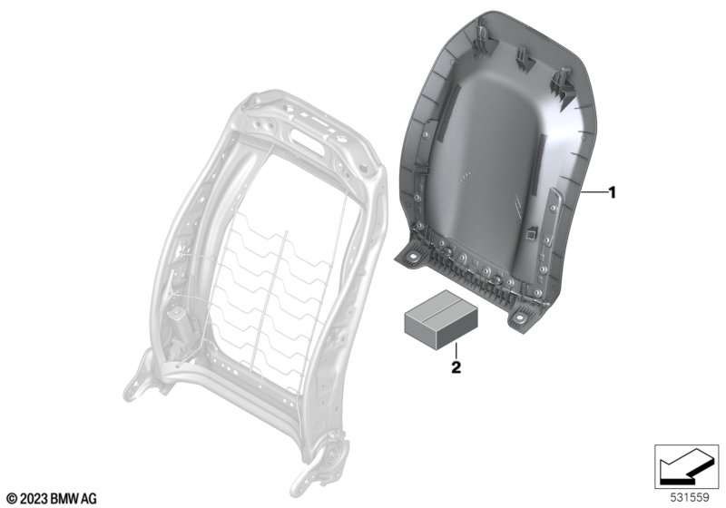 Fotel przedni-rama. oparcia/ściana tyl.  (52_5182) dla BMW X1 U12 X1 25Li SAV ECE
