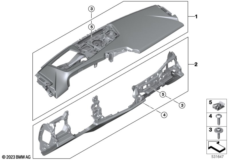 Tapicerka deski rozdzielczej  (51_C137) dla BMW 5' G60 530iX Lim ECE
