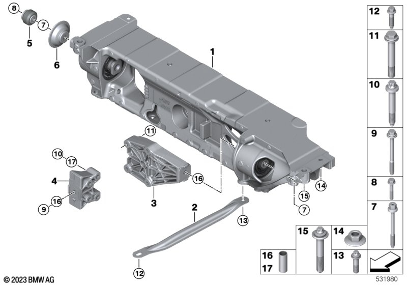 Zawieszenie silnika, oś przednia  (22_0481) dla BMW X1 U11 X1 30eX SAV ECE