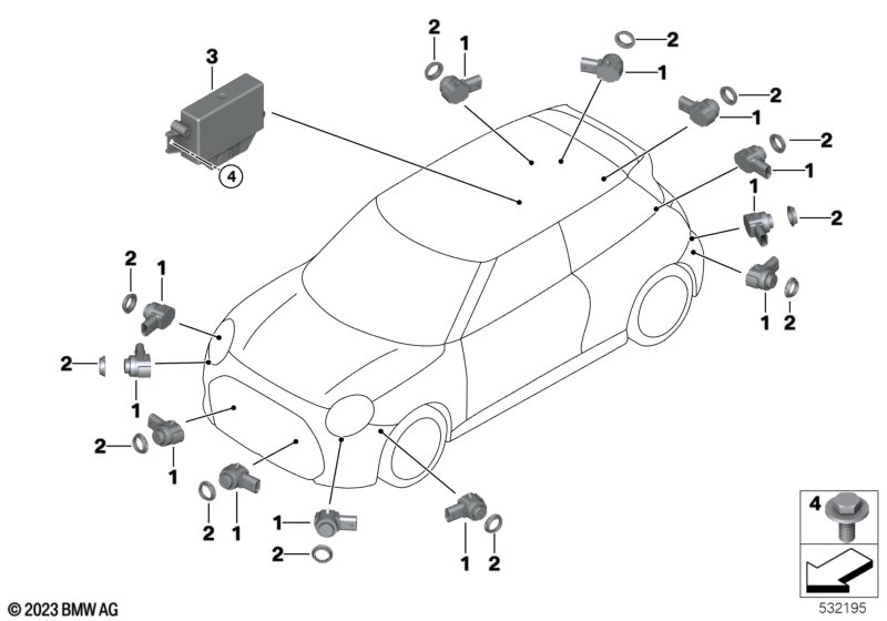 Park Distance Control  (66_0780) dla MINI Cooper J01 Cooper E 3-drzwiowy ECE