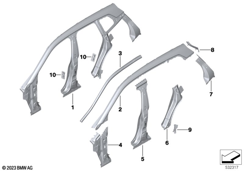 Szkielet boczny, środek  (41_3387) dla BMW i iX I20 iX xDrive40 SAV ECE