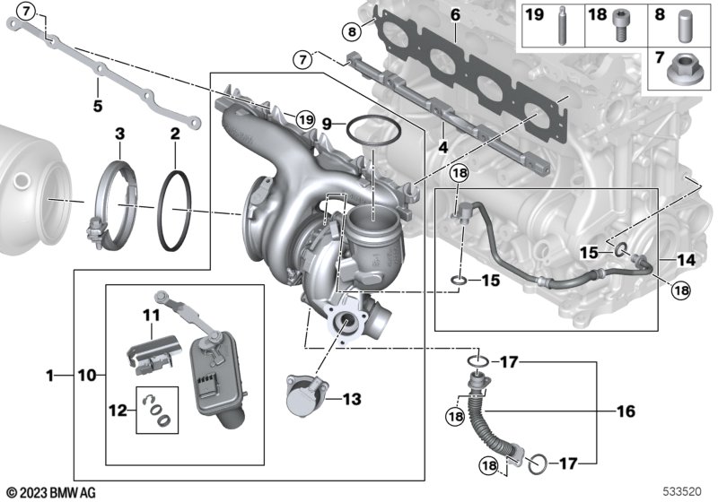 Turbosprężarka ze smarowaniem  (11_9674) dla BMW X1 U11 X1 M35iX SAV ECE