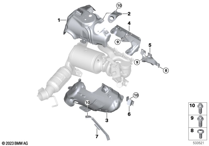 Turbosprężarka, osłona termiczna  (11_9675) dla BMW X1 U11 X1 M35iX SAV ECE